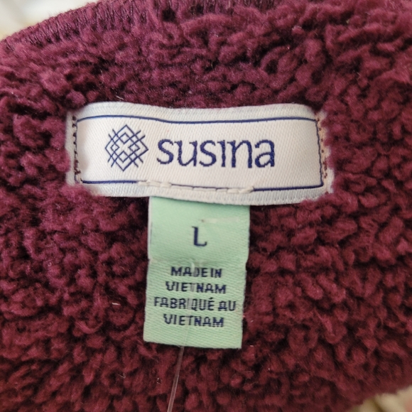 NORDSTROM SUSINA Vest Red Teddy Coat Faux Fur - Picture 8 of 9